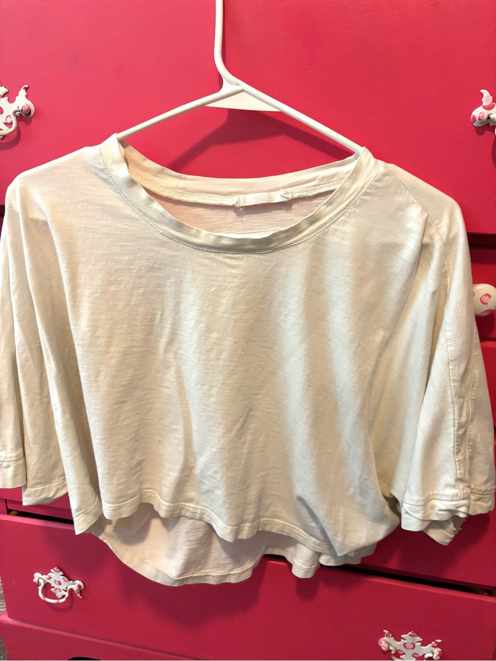 Double Zero Ivory Crop Tee - Short Sleeve Crewneck